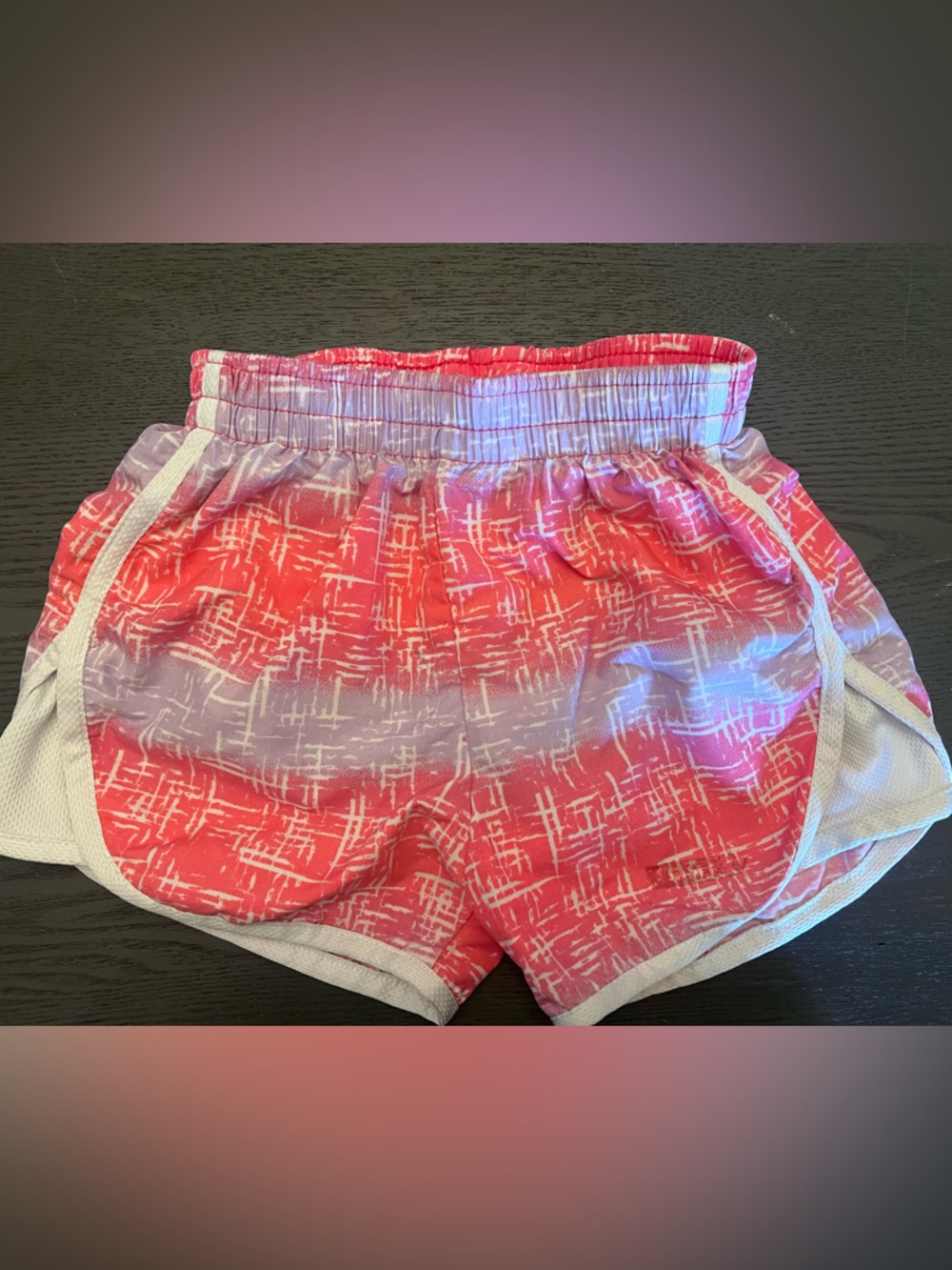 Girls Pink and Lavender Elastic Waist Lined Shorts